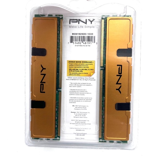 PNY‎ 8GB 2x4GB Dual Channel PC Memory Kit DDR3 PC3-10666 - Picture 2 of 4